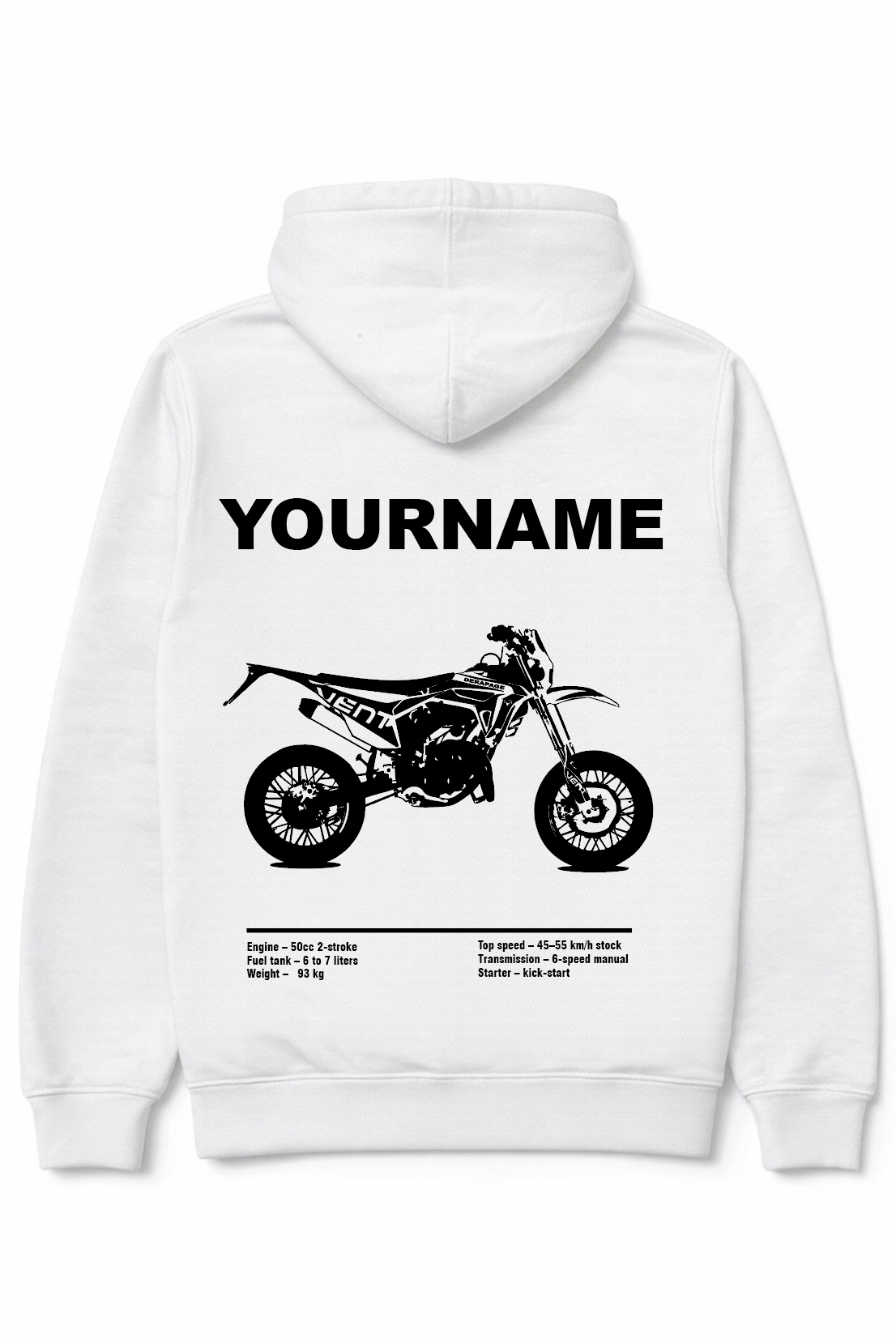 Custom made hoodie - Your Motorcyle, moped or scooter.