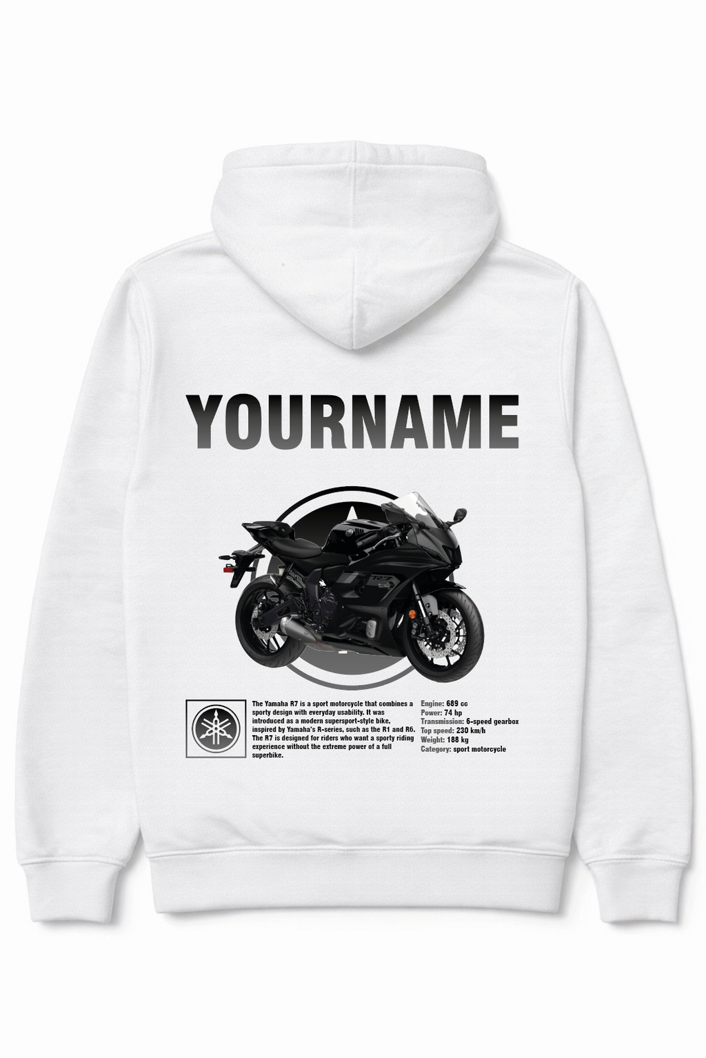Yamaha R7 hoodie - Full colour